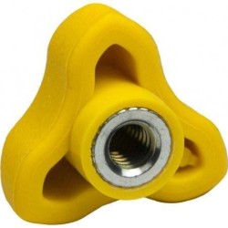 Dagger W.W Kayak Footrest Wingnut Each 1/4" UNC Tri Wing Nut - Yellow