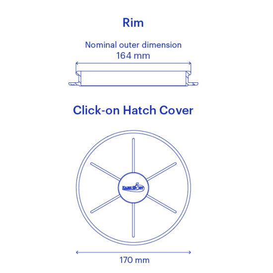 Kajak Sport Click-On Hatch Covers Round 15, 20, 24 Kajak Sport Click-On Hatch Covers Round 15, 20, 24