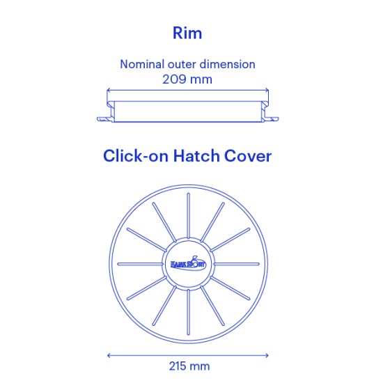 Kajak Sport Click-On Hatch Covers Round 15, 20, 24