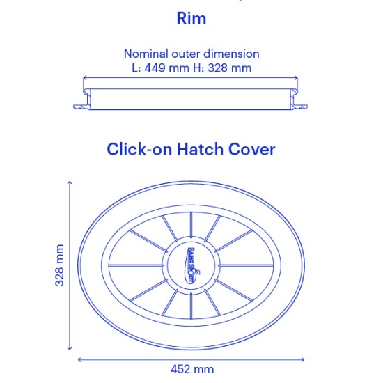 Kajak Sport Click-On Hatch Covers Oval 42/30 & 44/26