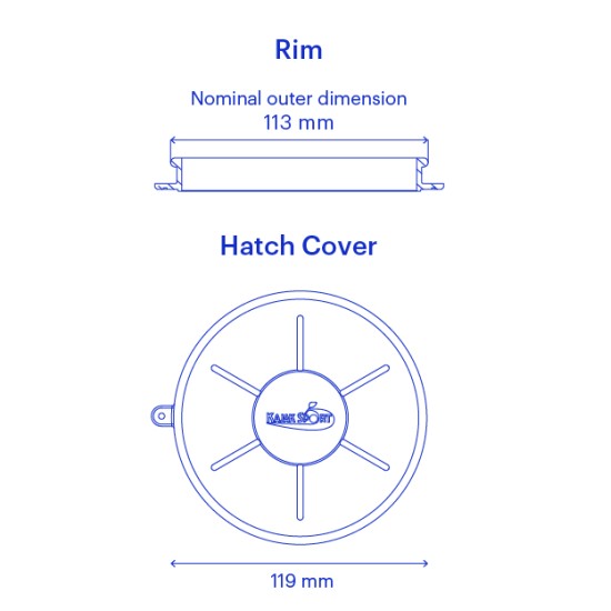 Kajak Sport Hatch Covers Original Round 10, 15, 20, 24