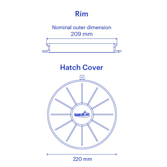 Kajak Sport Hatch Covers Original Round 10, 15, 20, 24